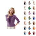 thumbnail image 1 of Chandail pour Femmes Automne Hiver 2026 Tendance Manches Longues Col Rond Tricoté Uni, 1 of 4
