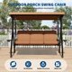 thumbnail image 3 of Garvee columpio para porche de 3 plazas tipo 2 en 1, con cojines removibles, toldo ajustable y portavasos, estructura de acero para patio o jardín, 3 of 8