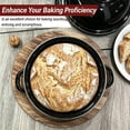 thumbnail image 4 of VAETTLO Enameled Cast Iron Bread Cloche, 12.6 in Sourdough Baking Pot with Dome Lid, Oven Safe to 500°F, All Stovetops, Black, 4 of 7