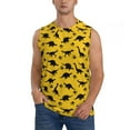 thumbnail image 2 of Lsque Dinosaur Print Men's Cotton Blend Sleeveless Muscle Shirts (S-3XL)- Moisture Wicking, Odor Protection, UPF 30+,X-Large, 2 of 8