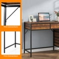 thumbnail image 4 of 51" Computer Desk with 5 Drawers & Printer Stand, Writing Desk for Home Office, Rustic Brown, 4 of 9