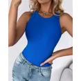 thumbnail image 5 of CHICME Tank Tops for Women Solid Color O-Neck Sleeveless Basic Slim Fit Skinny Tank Casual Top(Without Pads)-Bl-Xl, 5 of 8