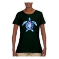 thumbnail image 2 of Sea Turtle Tie Dye Art Animal Lover Womens Graphic T-Shirt, Forest Green, Large, 2 of 3