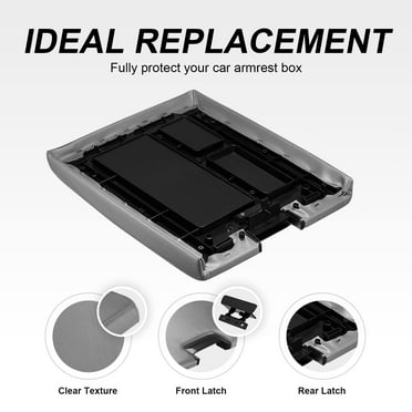 Center Console Lid Replacement For Chevy Tahoe/Silverado/GMC Yukon - Black Vinyl With Latch