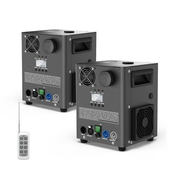 2Pack 800W Cold Spark Machine Spraying Electronic Flower Effect Machine w/ Remote Control DMX512 for Wedding Musical (Black)