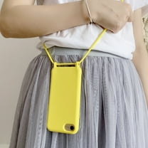 Feishell Crossbody Lanyard Case for iPhone 7/8/SE 2020/SE 2022,Adjustable Strap Shockproof Drop Protection Soft Flexible Silicone Cover Shockproof Protective Phone Case Cover for Women Men,Yellow