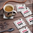 thumbnail image 3 of Inkdotpot Set of 6 Drink Coasters Easy Clean 4-inch SquareCoastersCork Base-Reusable- Family Gift, 3 of 8