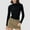 #1Black, variant on Women's Thermal Turtleneck Shirt Ribbed Long Sleeve Mock Neck Top Slim Fit with Trim Base Layer Top