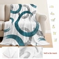 thumbnail image 5 of Turquoise Grey Blanket Soft Cozy Warm Throw Blanket for Couch, Plush Fuzzy Flannel Fleece Blankets for Sofa, Geometric Circle Modern Abstract Simple Art Bed Blankets Gifts for Men, 50"x60", 5 of 9