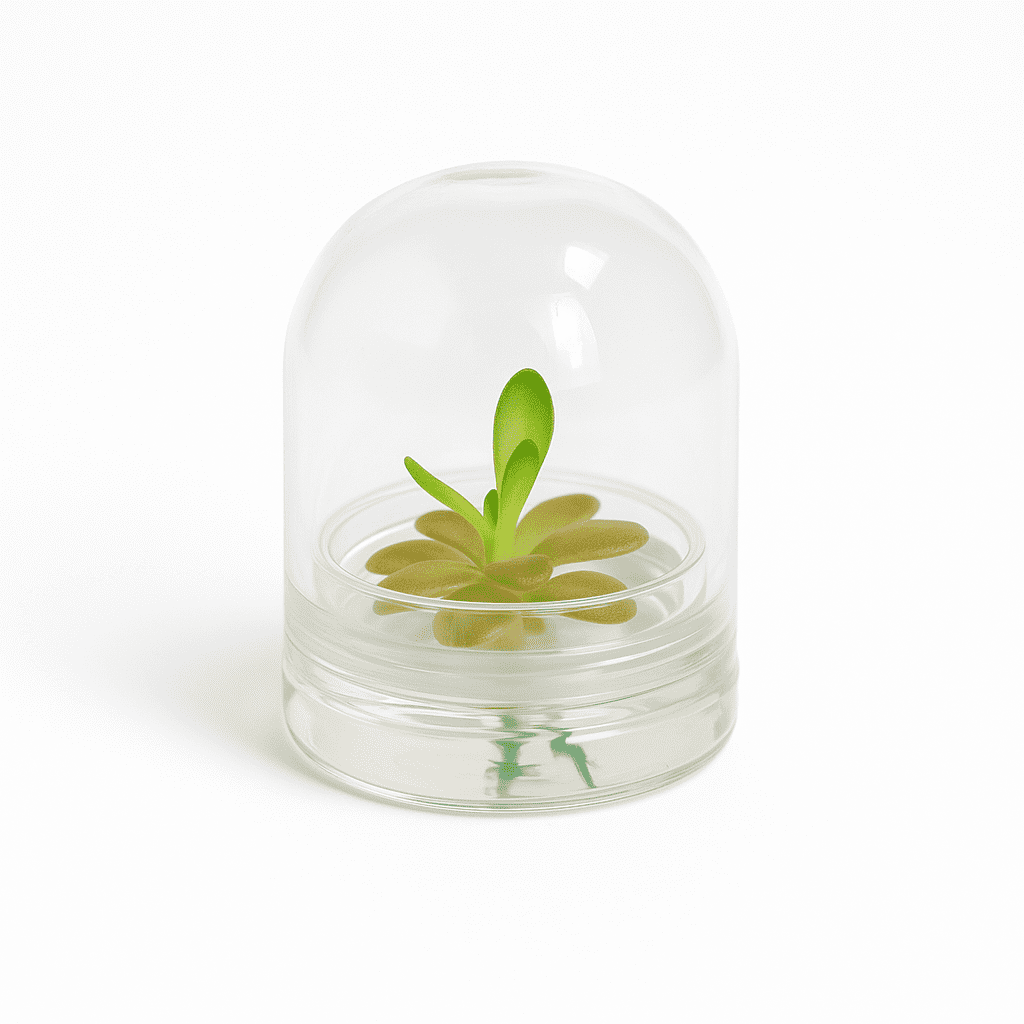 Bloomify Live Pinguicula “Fumiko” (Rosy-Lavender Mexican Butterwort Hybrid) in Glass Terrarium – Zero-Care Carnivorous Plant, Natural Gnat Control, Pet-Safe Mini Terrarium Gift for Dreamy Plant Lovers