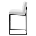 thumbnail image 6 of Tufted Bar Stool Chair Barstool, Fabric, Metal Steel, White, Modern Contemporary Urban Design, Bar Pub Cafe Bistro Hotel Restaurant Hospitality, 6 of 10