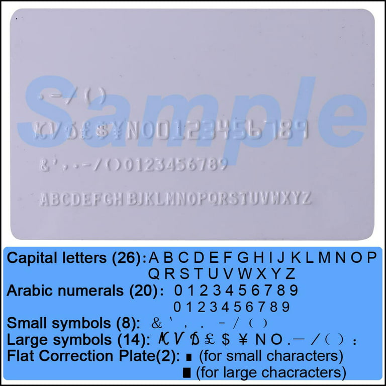 Embossing Machine 72-Characters Card Embosser Printer Credit ID PVC  Stamping 640671035965