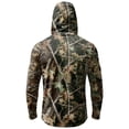 thumbnail image 5 of Men Hooded Long Sleeve Sun Protection Jacket Camouflage Print Lightweight Pullover Outdoor Casual Top with Zipper Pocket, 5 of 7