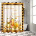 thumbnail image 3 of Fall Shower Curtain Harvest Fruits Shower Curtains for Bathroom Pumpkin Fallen Leaves Orange Plaid Bath Curtains Sets for Autumn Thanksgiving Seasonal Bathroom Decor Fabric Waterproof 72 x 72 in, 3 of 5