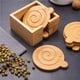 thumbnail image 2 of De Bambú Con Caja De Almacenamiento De Madera Resistente Al Calor Posavasos Antideslizantes Para Bebidas Posavasos Redondos De Madera 9,5 Cm/3,7 Pulgadas 6 Posavasos Monstrate HA013123-00, 2 of 7