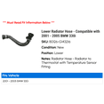 thumbnail image 2 of Lower Radiator Hose - Compatible with 2001 - 2005 BMW 330i 2002 2003 2004, 2 of 2