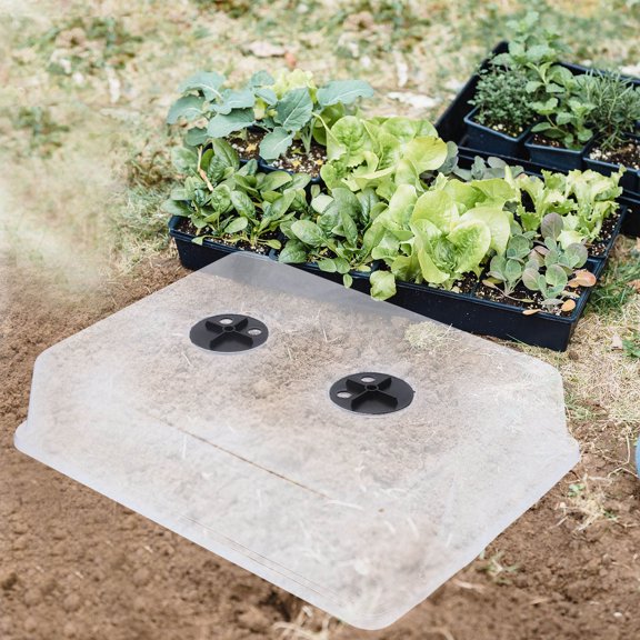 Monyance Nursery Pots Cover Propagator Tray Lids for Germination - Clear, Adjustable(14.17X11.02X3.35Inches)