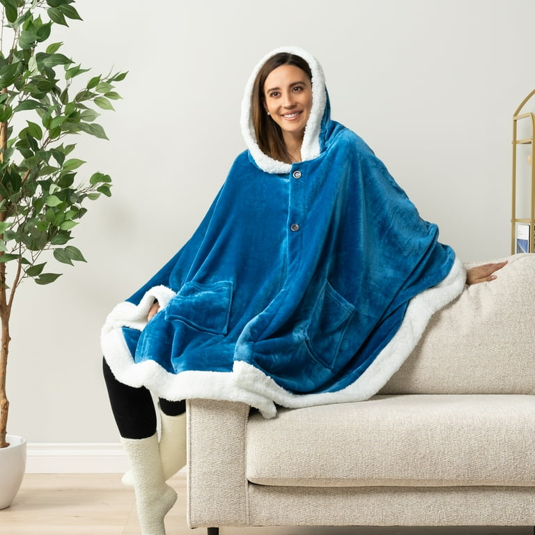Sewing Fleece Fleece Wrap Shawl With Pockets PAVILIA Angel Hooded