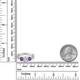 thumbnail image 4 of Gem Stone King 10K White Gold Lab Grown Diamond and Purple Amethyst 3 Stone Engagement Ring for Women | 1.73 Cttw | Center Diamond Oval 1 Ct | DEF Color | VVS-VS Clarity | Size 7, 4 of 5