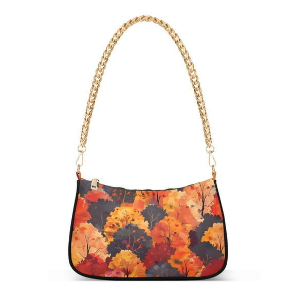 Trees Orange AutumnWomen Small Shoulder Bag Crossbody Tote Hobo Bags Purse Clutch Handbags with Chain Strap for Women