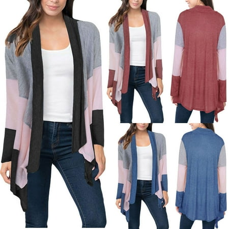 Womens Flannel Plaid Long Sleeve Shirts Casual Loose Cardigan Blouse Jacket Tops