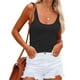 thumbnail image 1 of Camiseta sin mangas para mujer, cuello redondo, ajustado, Color puro, chaleco sin mangas de verano para uso diario, 1 of 6