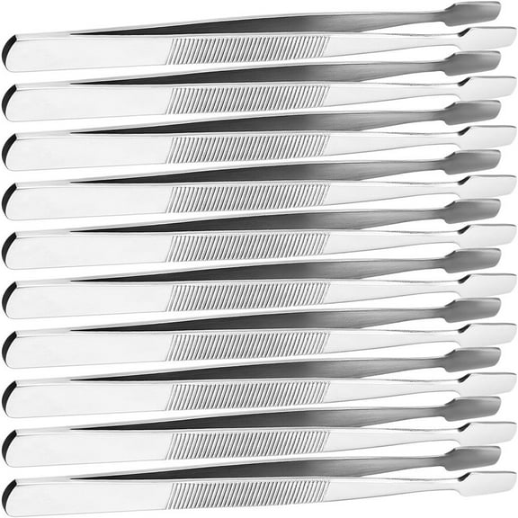 Pawsdot Multipurpose Fake Eyelash Tweezers 430 Stainless Steel for Makeup and Jewelry 10Pcs