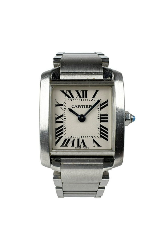 Pre-Owned CARTIER Watch Tank Francaise SM Stainless Steel Silver x White Women's... (Good)