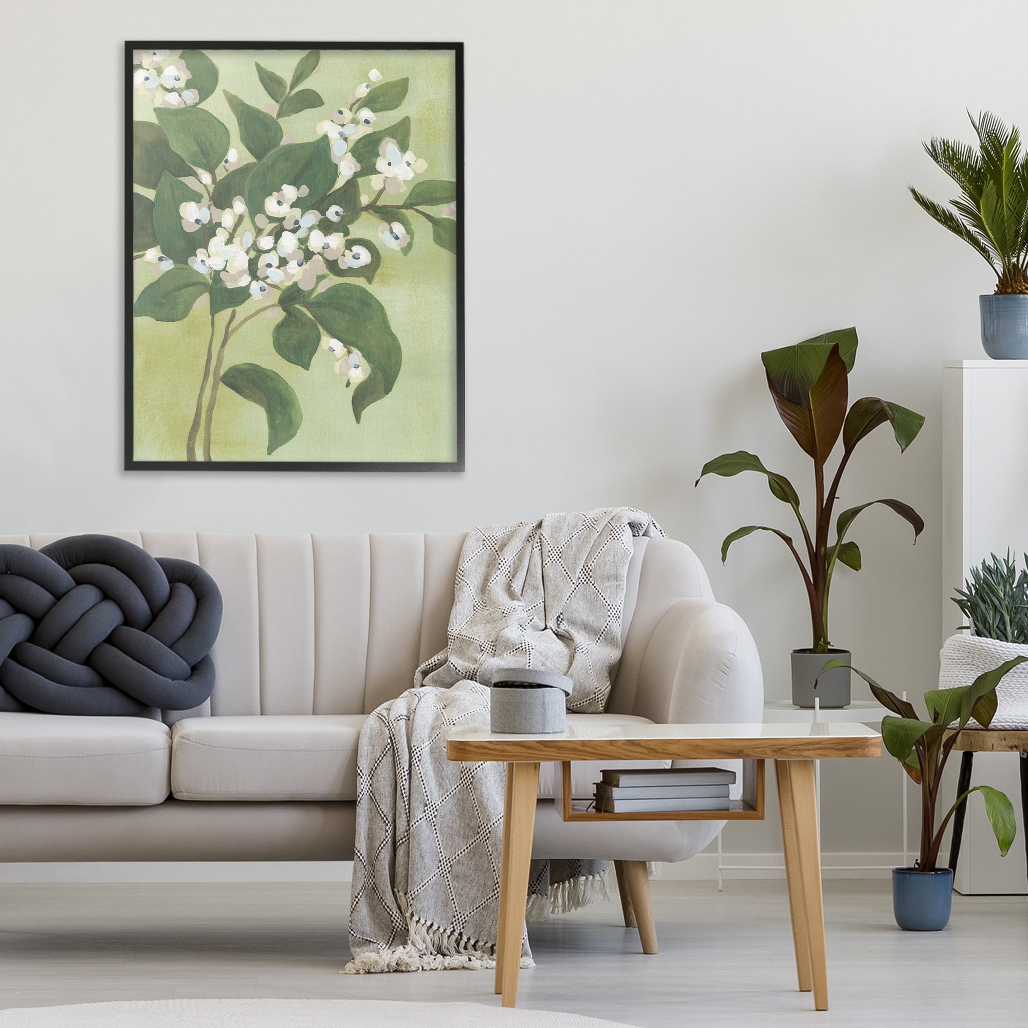 Stupell Industries Verdant Branch Blossoms Black Framed Giclee Art, design by June Erica Vess