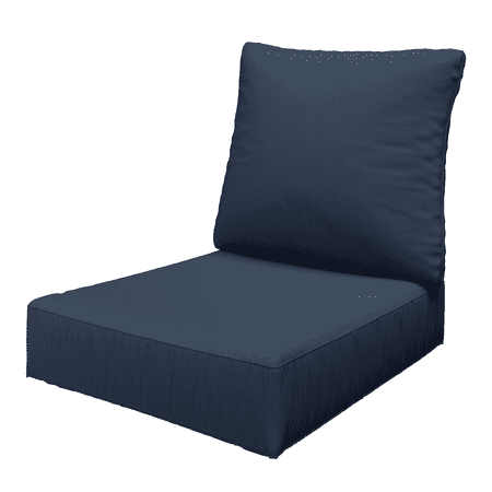 Kimunuk Selections Outdoor Deep Seat Cushion Set  24 x 24 x 6.5  Water Repellant  Fade Resistant  Deep Seat Bottom and Back Cushion for Chair  Sofa  and Couch  Navy