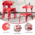 thumbnail image 6 of VECELO Stackable Patio Dining Chair Set of 4, Outdoor/Indoor Dining Chairs for Restaurant, Poolside and Garden, No Assembly, Red, 6 of 14