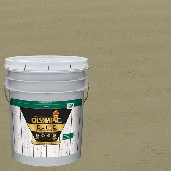 Olympic Elite 5 Gallons SC-1049 Mullion Gray Solid Advanced Exterior Stain and Sealer in One