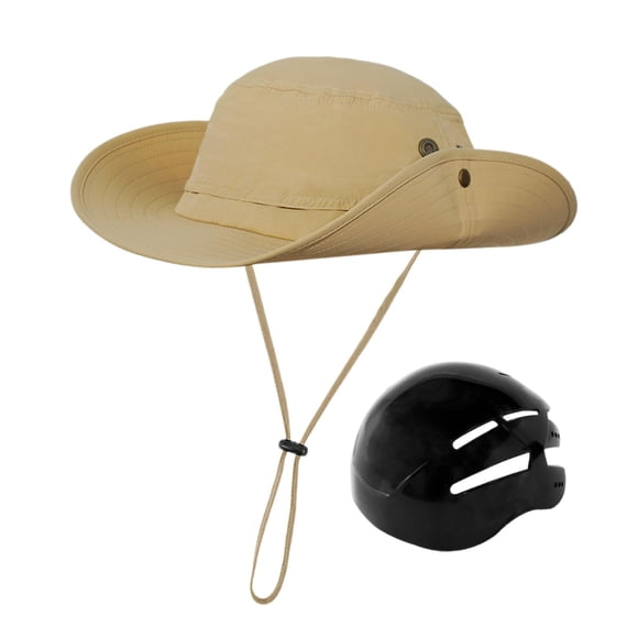 Casco de bicicleta gorra de pescador casco de ciclista moderno con correa para la barbilla casco en forma de sombrero casco para adultos para mujeres Caqui