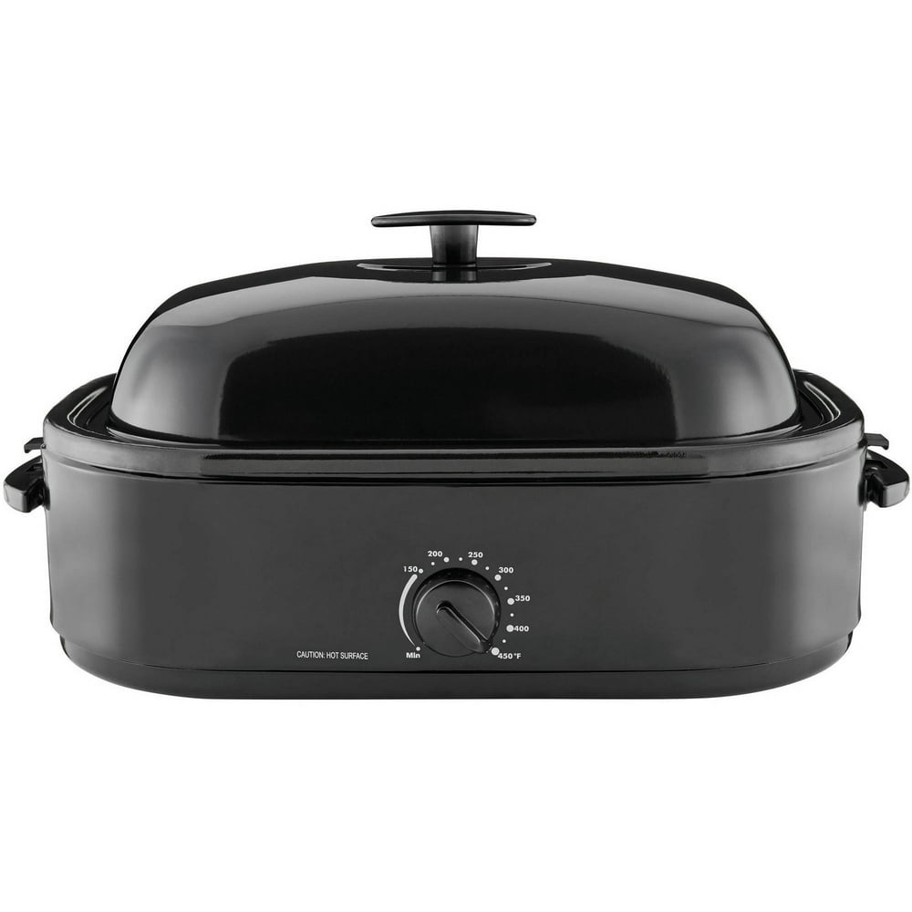 Mainstays 20 Pound 14 Quart Black Turkey Roaster with HighDome Lid
