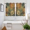thumbnail image 3 of Vintage Geometric Kitchen Curtains Short 45 Inch Length, Watercolor Abstract Art Grommet Top Bedroom Living Room Curtains, Light Filtering Cafe Curtain Drapes 2 Panels Set 84''x45'', 3 of 9