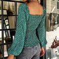 thumbnail image 1 of Top Informal Para Mujer, Top Con Cuello Cuadrado, Manga Larga, Cintura Amigable Con La Piel, Adelgazamiento, Estampado Cómodo Para Mujer Para Viajes Para El Trabajo ANGGREK No, 1 of 6