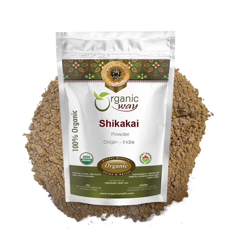 Organic Way Shikakai Powder (Acacia concinna) - Organic & Kosher Certified | Raw Vegan Non GMO & Gluten-Free | USDA Certified | Origin - India (1LBS / 16Oz)