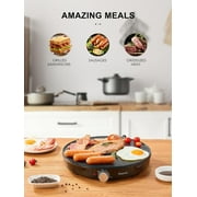 Crepe Maker Machine, Reemix Nonstick 12” Electric Griddle, Compact Pancake Griddle Precise Temperature Control, Batter Spreader for Eggs, Pancakes, Includes Spatula, Spreader(Black)