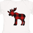 thumbnail image 4 of Inktastic Moose Silhouette Plaid Boys or Girls Long Sleeve Baby Bodysuit, 4 of 5