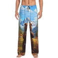 thumbnail image 2 of Lsque Snowy Mountain Photography Bear Print Men's Pajama Pants, Lounge Pant - Comfortable Home Wear,Elastic Waistband, Stylish Design-Medium, 2 of 9