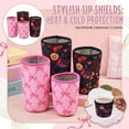 thumbnail image 2 of Neoprene Insulated Cup Sleeve Heat Resistant Drink Cooler Cover 3 to 7 Inch Reusable Printed Beverage Protector for Hot Coffee Cold Soda Home Outdoor Use Assorted Pattern 1 Pack, 2 of 9