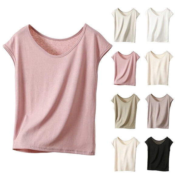 Women's V Neck Cap Sleeve Loose Fit Top Lightweight Breathable Stretch Basic Layering Shirt Comfy Sleepwear Pajama Blouse L-4XL White