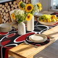 thumbnail image 4 of Black Red Round 15 Inch Placemats Set of 8, White Circle Geometric Abstract Texture HeatResistant Non Slip Place Mats for Dining Table, Wipeable Braided Kitchen Table Mats for Housewarming, 4 of 9