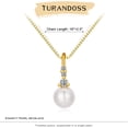 thumbnail image 2 of Turandoss Pearl Necklaces for Women Dainty Choker Pendant Trendy Simple Elegant Cubic Zirconia Bridal Wedding Teacher Appreciation Mothers Day Graduation Gifts for Her Mom Kids Teen Girls Wife Ideas, 2 of 8