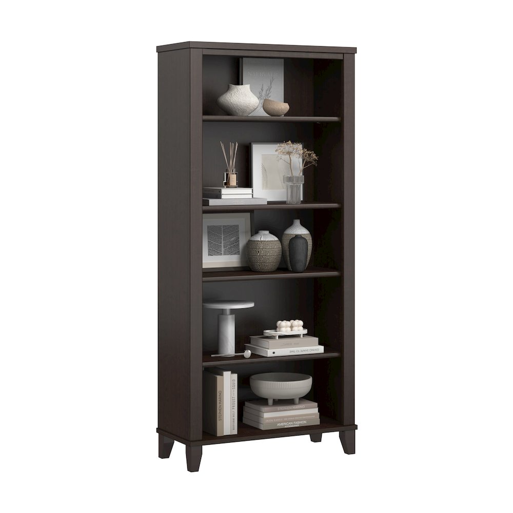 Bush Furniture Somerset Tall 5 Shelf Bookcase, Mocha Cherry
