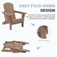 thumbnail image 6 of FUNDAZE Foldable Adirondack Chair, HDPE Wide Seat Outdoor Patio Chair for Garden & Poolside, Brown, 6 of 7