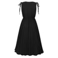 thumbnail image 4 of Sngxgn Women's V Neck Sleeveless Ruched Bodycon Party Dress(Black,XL), 4 of 5