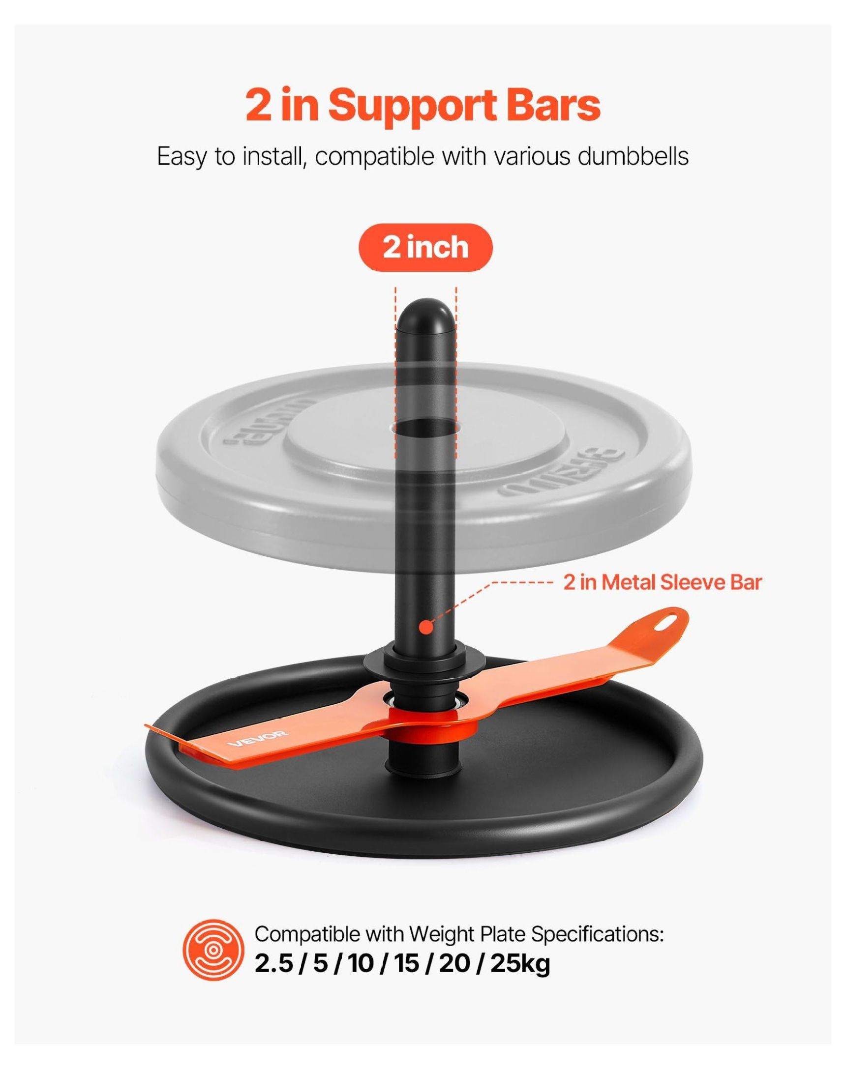 Weight Sled, Power Pull Sled for Fitness, Strength Training Sled - Orange/Black, 2 inch Plate Compatible, Heavy Duty Steel, Full Body Workout