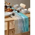thumbnail image 3 of Table Runner Dresser Scarf 13 x 72 Inch Summer Coastal Teal Beach Ocean Wave Table Runners Non-Slip Heat Kitchen Dining Table Decor for Indoor Outdoor Home Party Decoration, 3 of 7