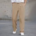 thumbnail image 4 of Kalauyu Mens Casual Pants Elastic Waist Lightweight Loose Fit Pleated Slacks Summer Dress Trousers, 4 of 9